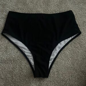 High wasted black bikini bottoms